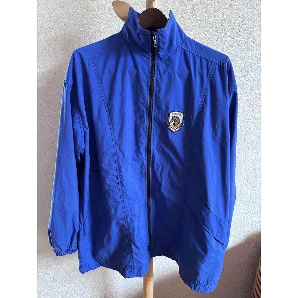 Kerrits Men On Course Jacket M Blue Equestrian Rain Full Zip Windbreaker Horse